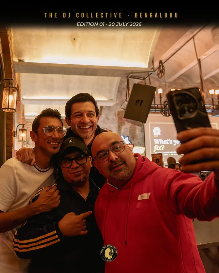 The same group taking a selfie from another angle